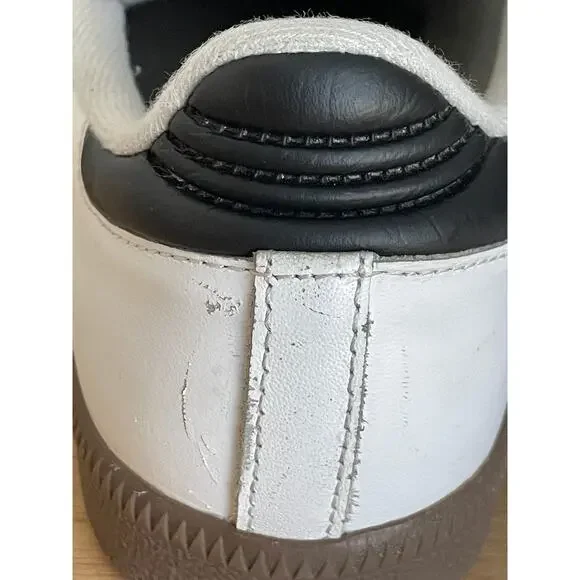 Adidas Samba OG White Black Gum Sneakers Leather Men 7 Women 8 - Picture 7 of 12